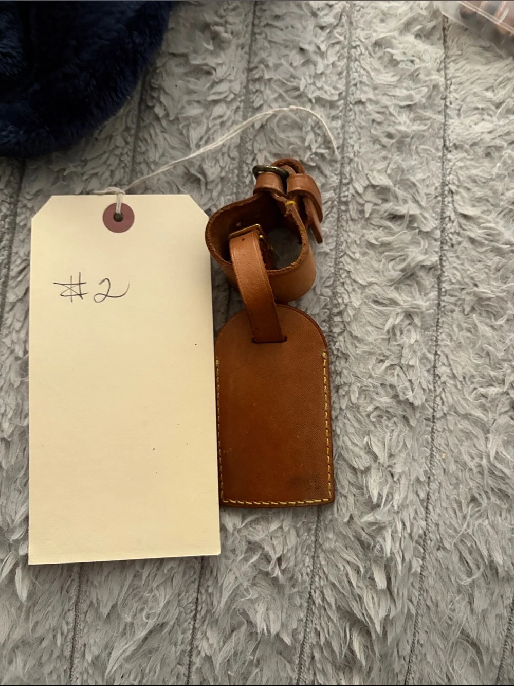 Louis Vuitton Brown Leather Luggage Tag with Strap